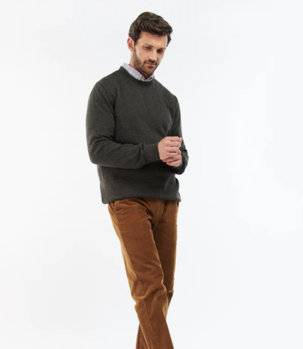 Barbour Firle Crew Olive Marl