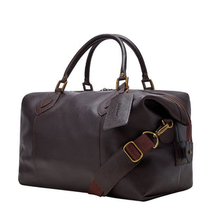 Barbour Leather Med Travel Dk Brow