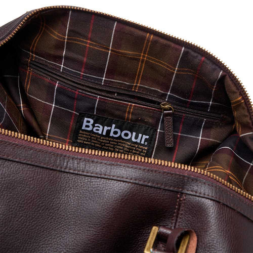 Barbour Leather Med Travel Dk Brow