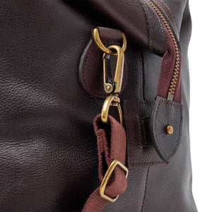 Barbour Leather Med Travel Dk Brow