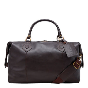 Barbour Leather Med Travel Dk Brow