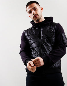 B.Intl Baffle zip thru hood jacket blk