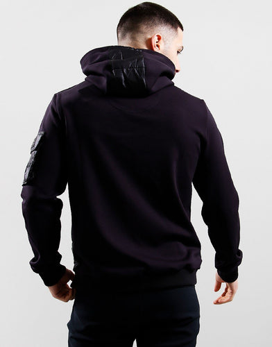 B.Intl Baffle zip thru hood jacket blk