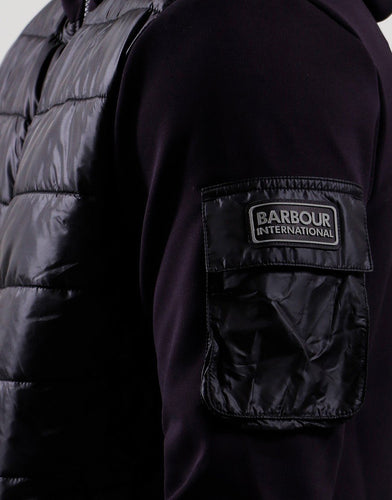 B.Intl Baffle zip thru hood jacket blk