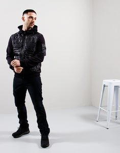 B.Intl Baffle zip thru hood jacket blk