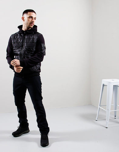 B.Intl Baffle zip thru hood jacket blk