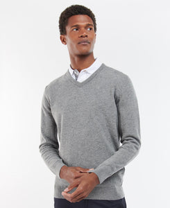 Barbour Essential Lambswool V Neck Grey