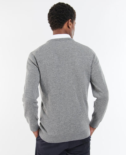Barbour Essential Lambswool V Neck Grey