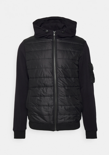 B.Intl Baffle zip thru hood jacket blk