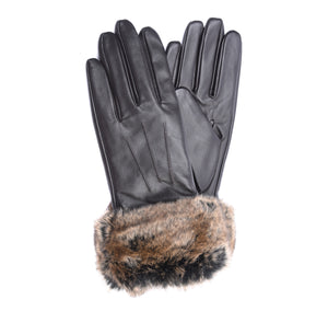 Barbour Fur Trimmed Le Dk Brow
