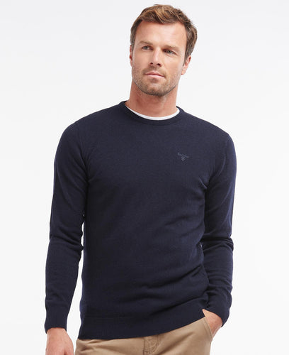 Barbour Essential Lambswool Crew Neck Navy