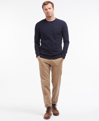 Barbour Essential Lambswool Crew Neck Navy
