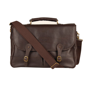 Barbour Leather Briefcase Dk Brow