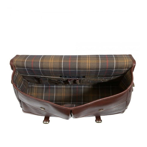 Barbour Leather Briefcase Brown