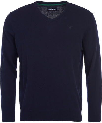 Barbour Essential Lambswool V Neck Navy